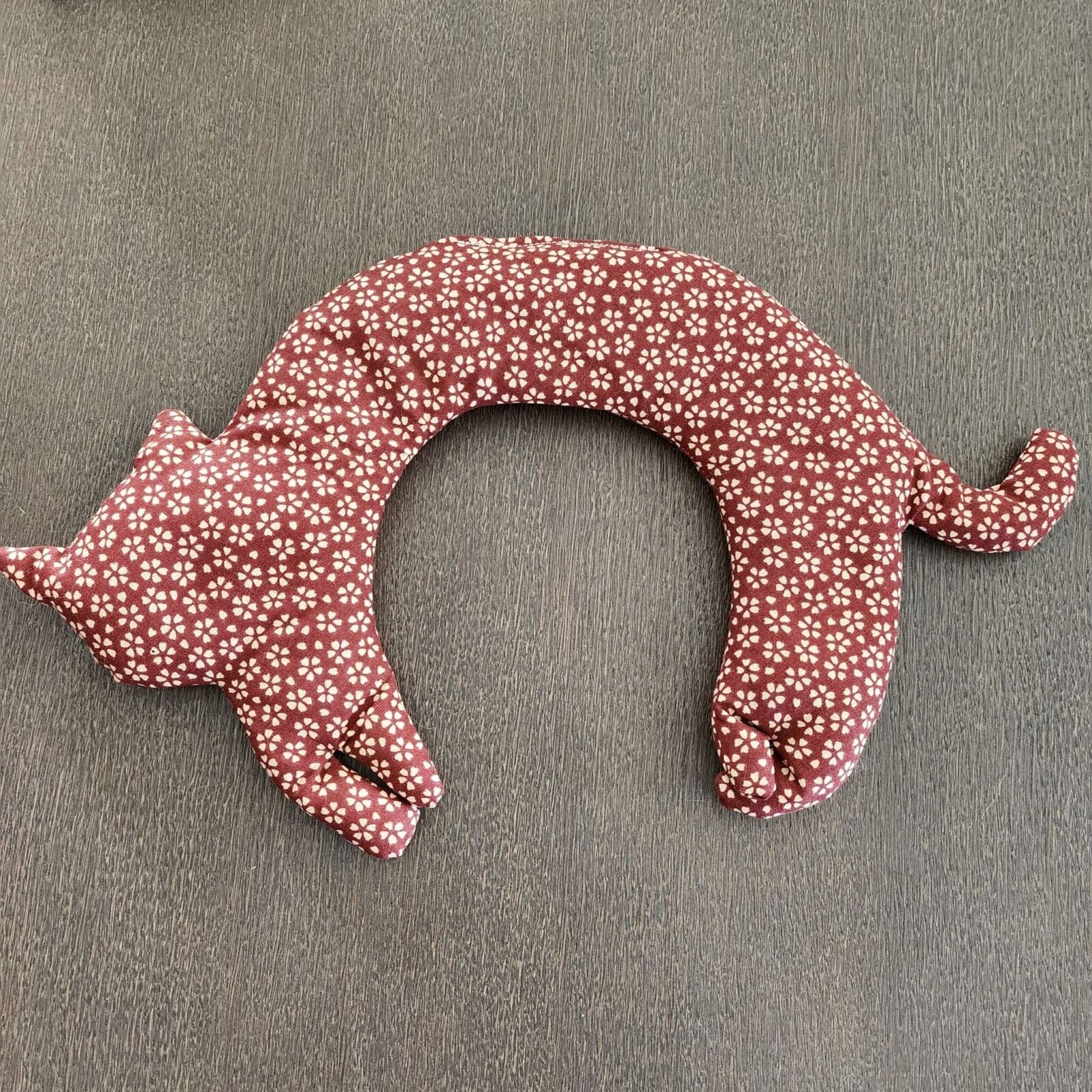 Bouillotte sèche pour les cervicales aux graines de Lin Bio en forme de chat