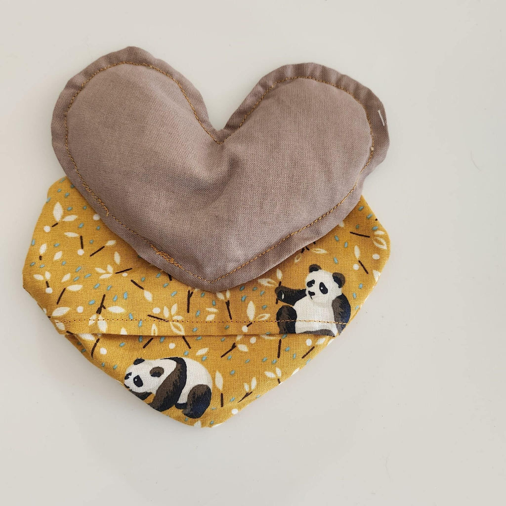 Bouillotte sèche déhoussable aux graines de Lin Bio en forme de coeur