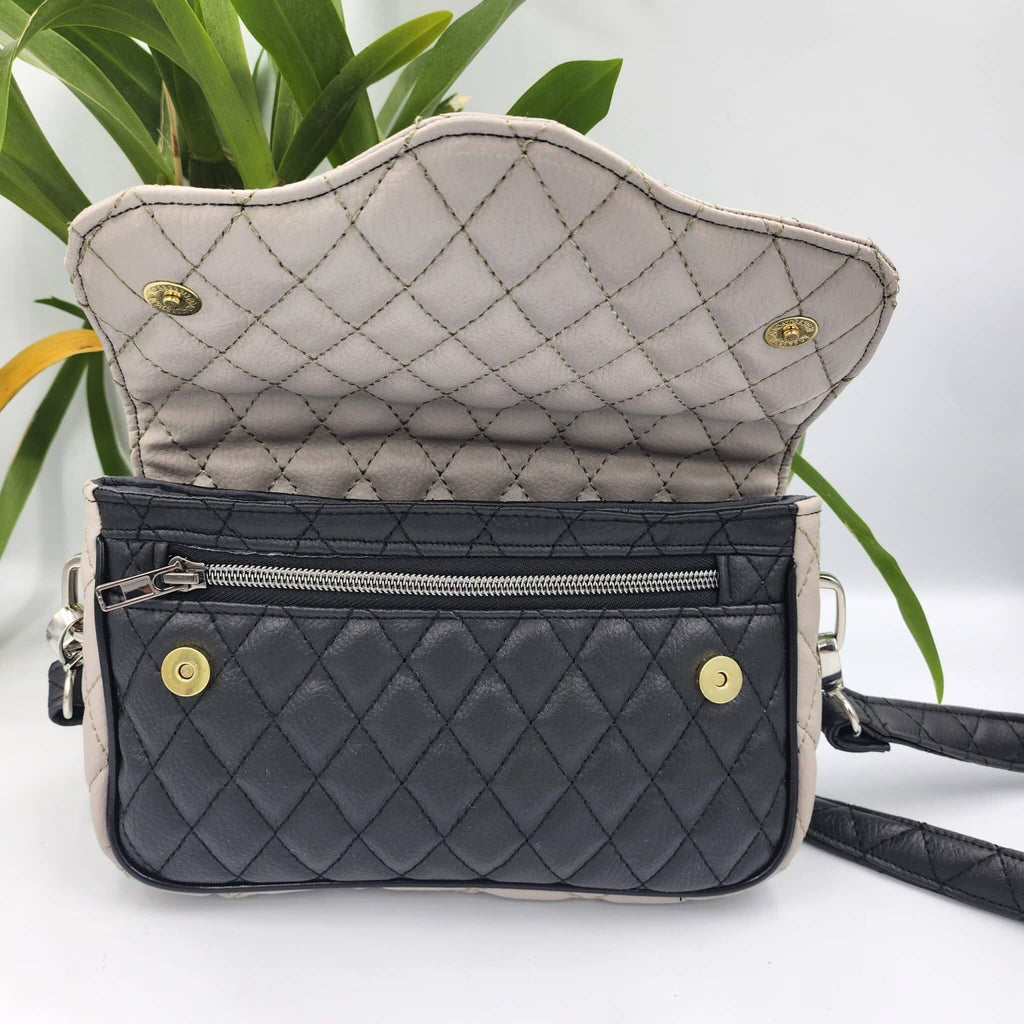 Sac Alysse gris et noir matelassé