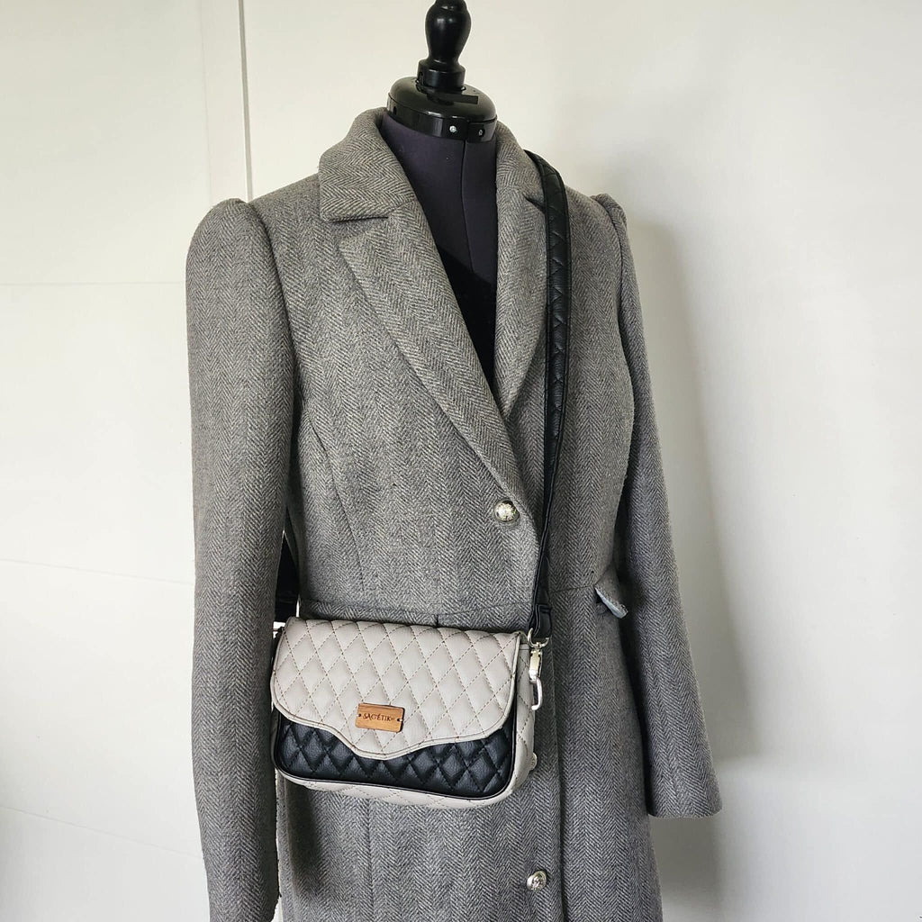 Sac Alysse gris et noir matelassé