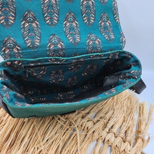 Sac Iris en Piñatex et Liège motif Chat