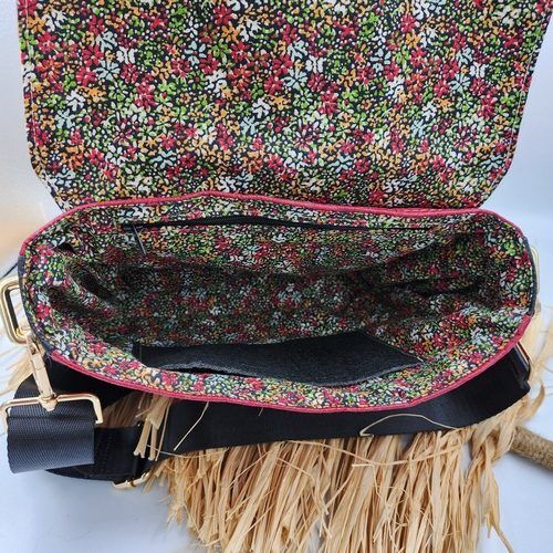 Sac Iris en Piñatex et Liège motif Chat