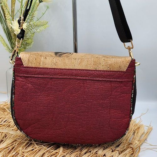Sac Iris en Piñatex et Liège motif Chat