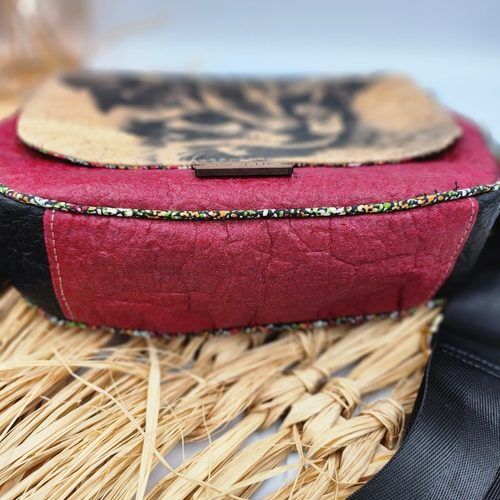 Sac Iris en Piñatex et Liège motif Chat