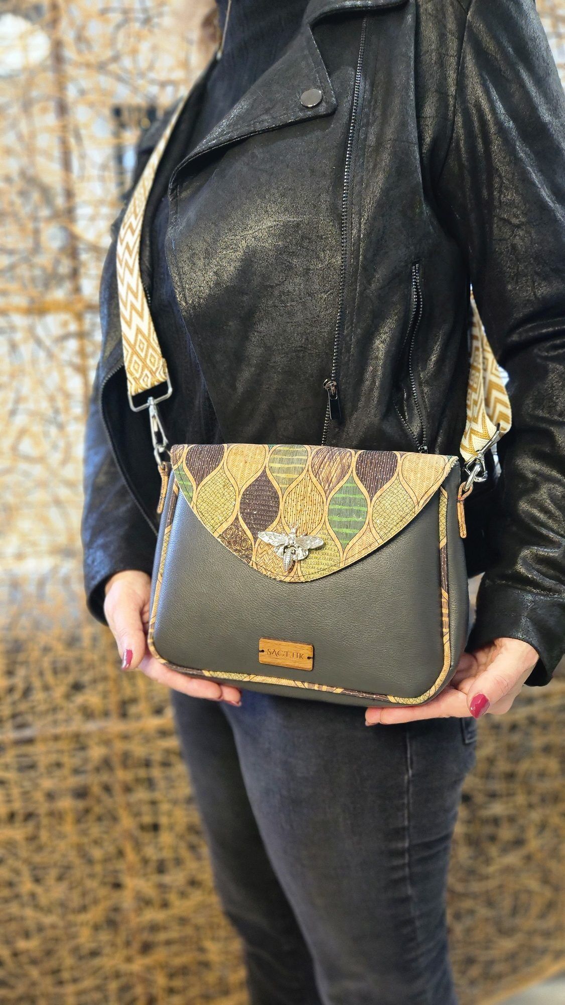 Sac Camélia en Apple Skin et Liège