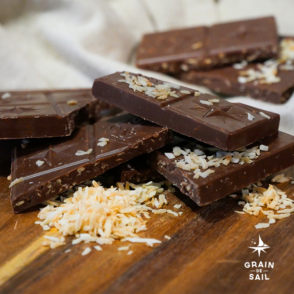 Tablette de chocolat Noir et Noix de Coco râpées toastées - 100G - BIO