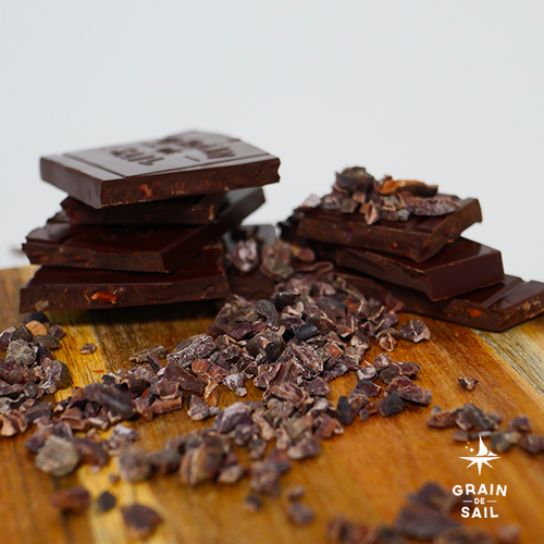 Dark chocolate bar with cocoa nibs - 100g - ORGANIC