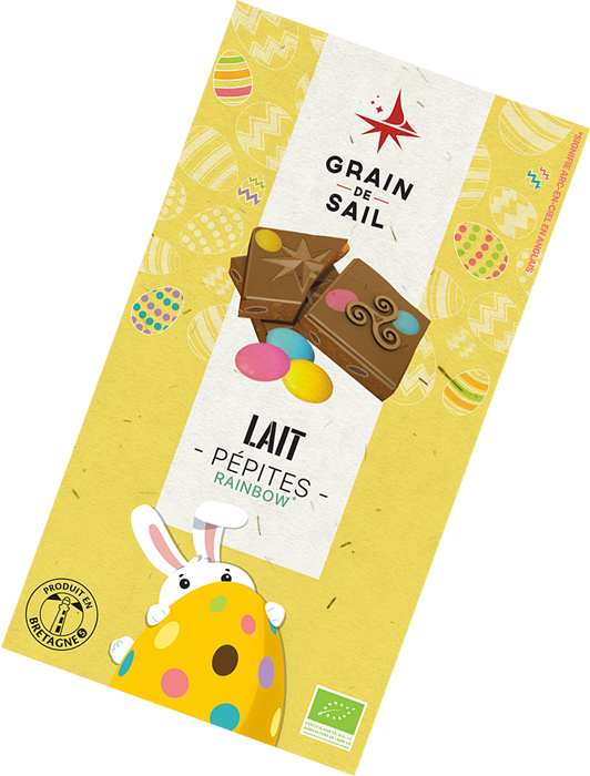Tablette de chocolat au lait Pépites Rainbow - 100G - BIO