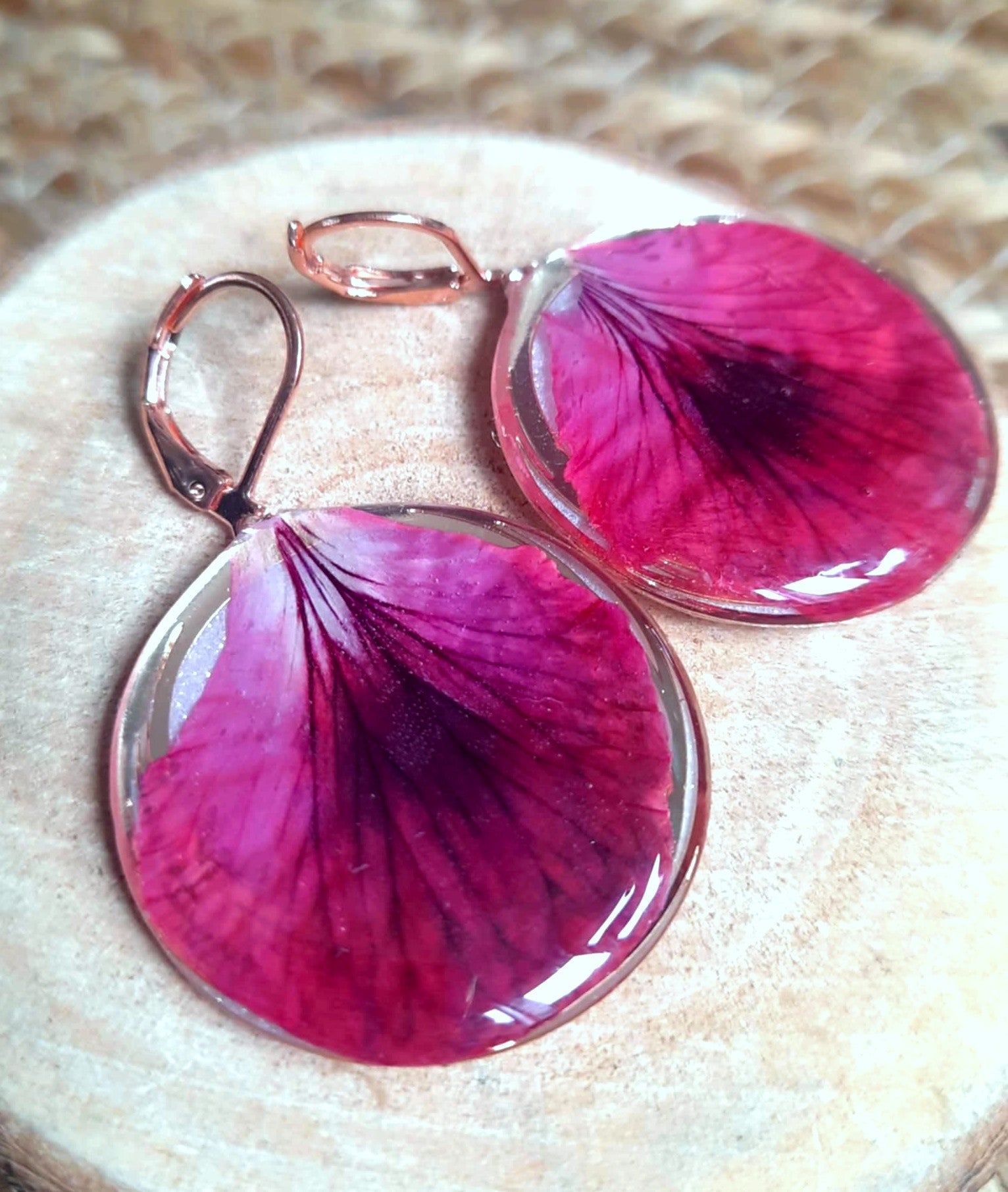 Boucles d'oreille, Pétale de Géranium