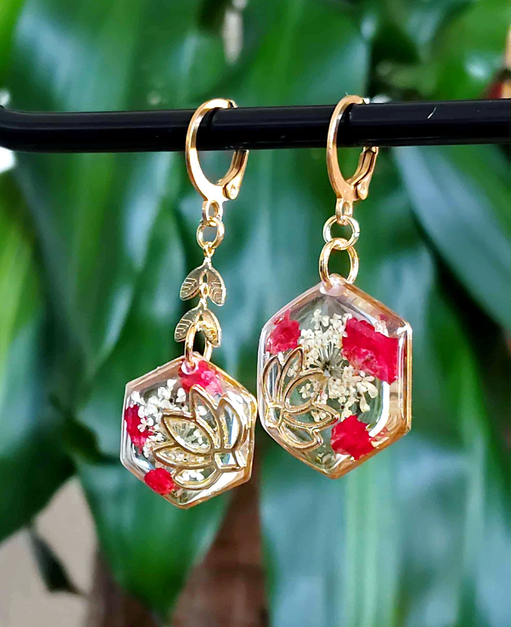 Boucles d'oreille Lotus Fleur de carotte