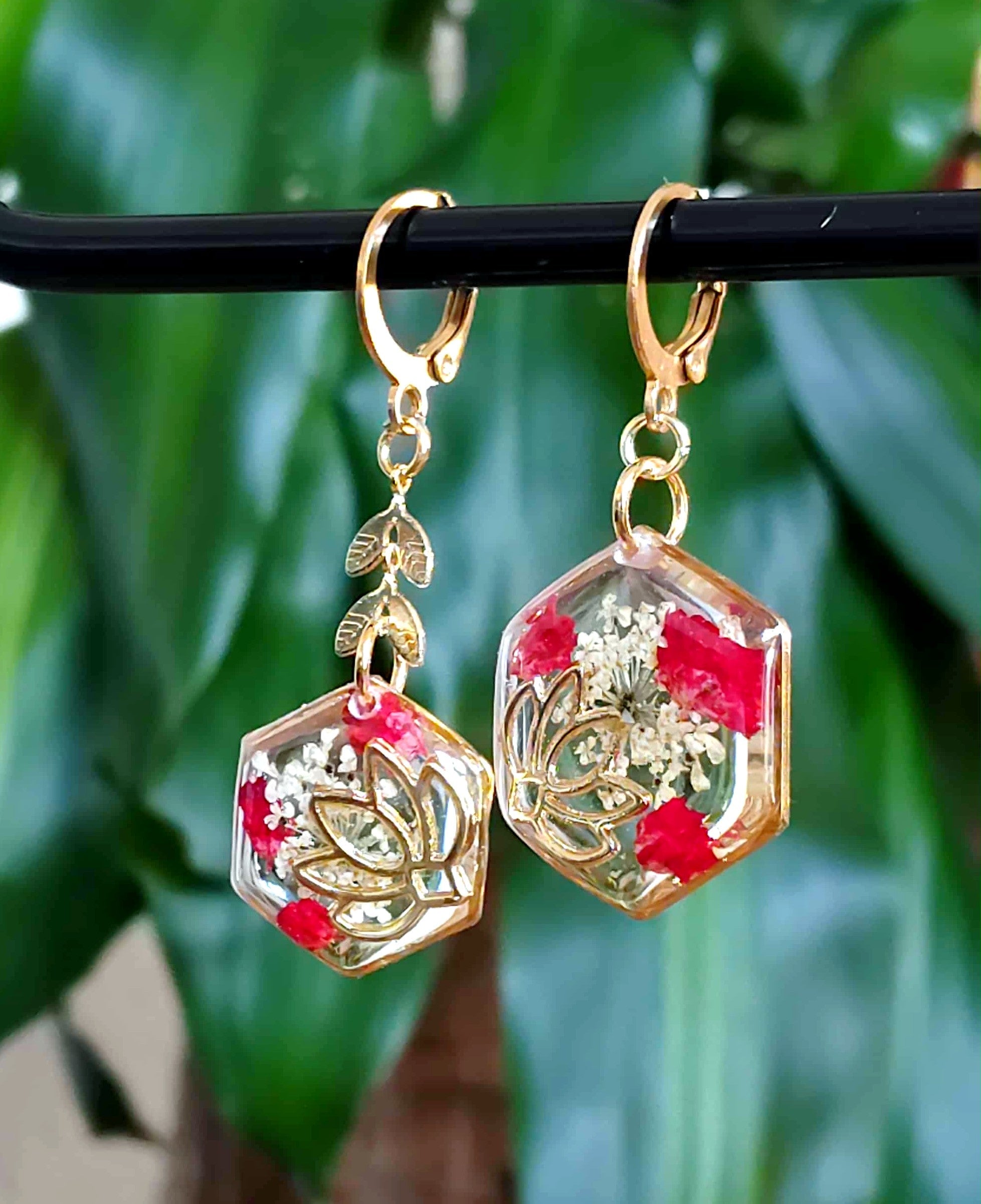 Boucles d'oreille Lotus Fleur de carotte