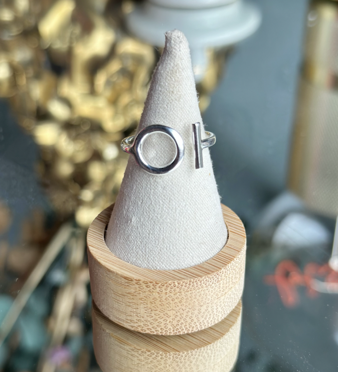 BAGUE PERLES ARG TREFLE PAILLETTES