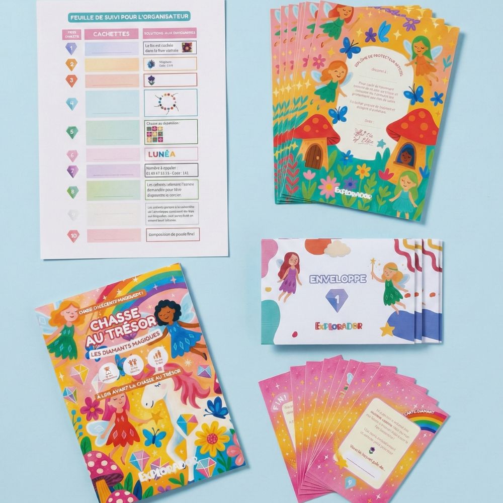 Chasse au trésor enfant 4-5 ans - Diamants Magiques - Coffret prêt à jouer | Explorador