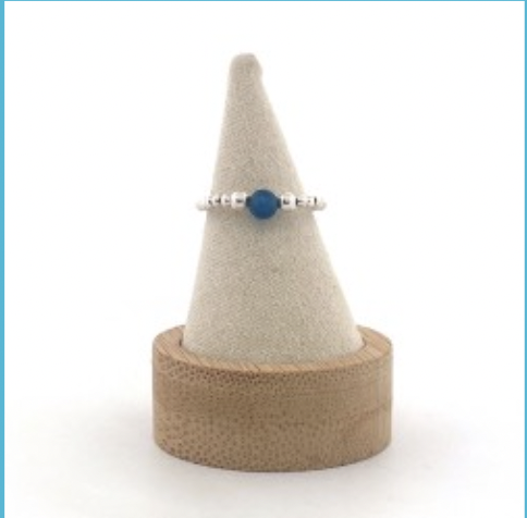BAGUE PERLES ARG VIERGE PERLE BLEUE