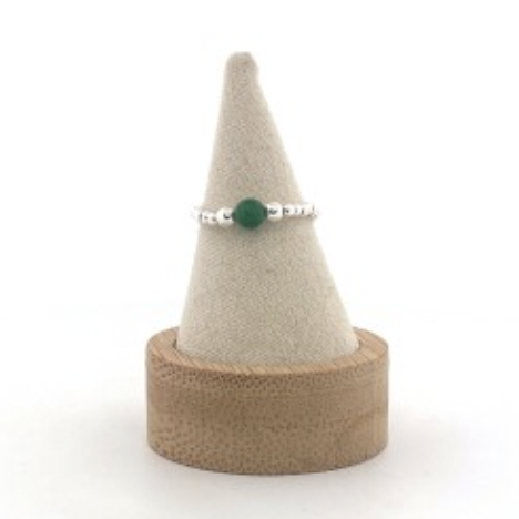 BAGUE PERLES ARG VIERGE PERLE VERTE