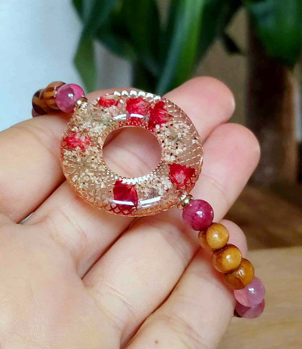 Bracelet Gypsophiles Fleur de carotte Jade