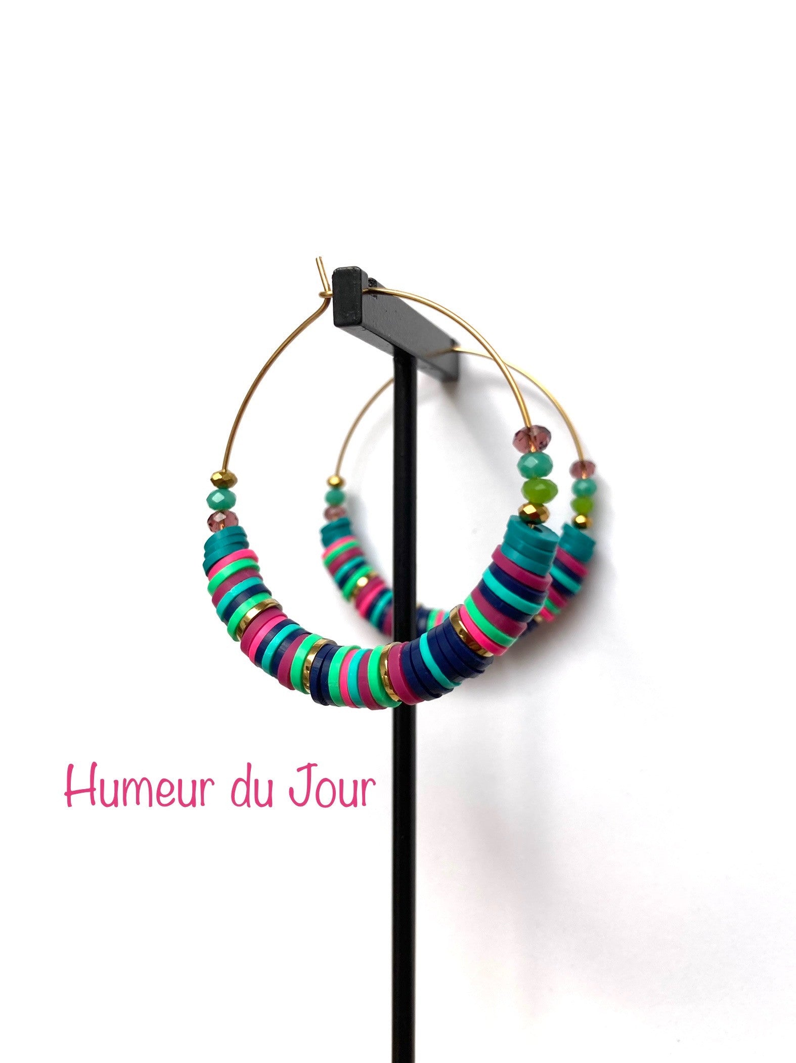 Créoles Heishi multicolores