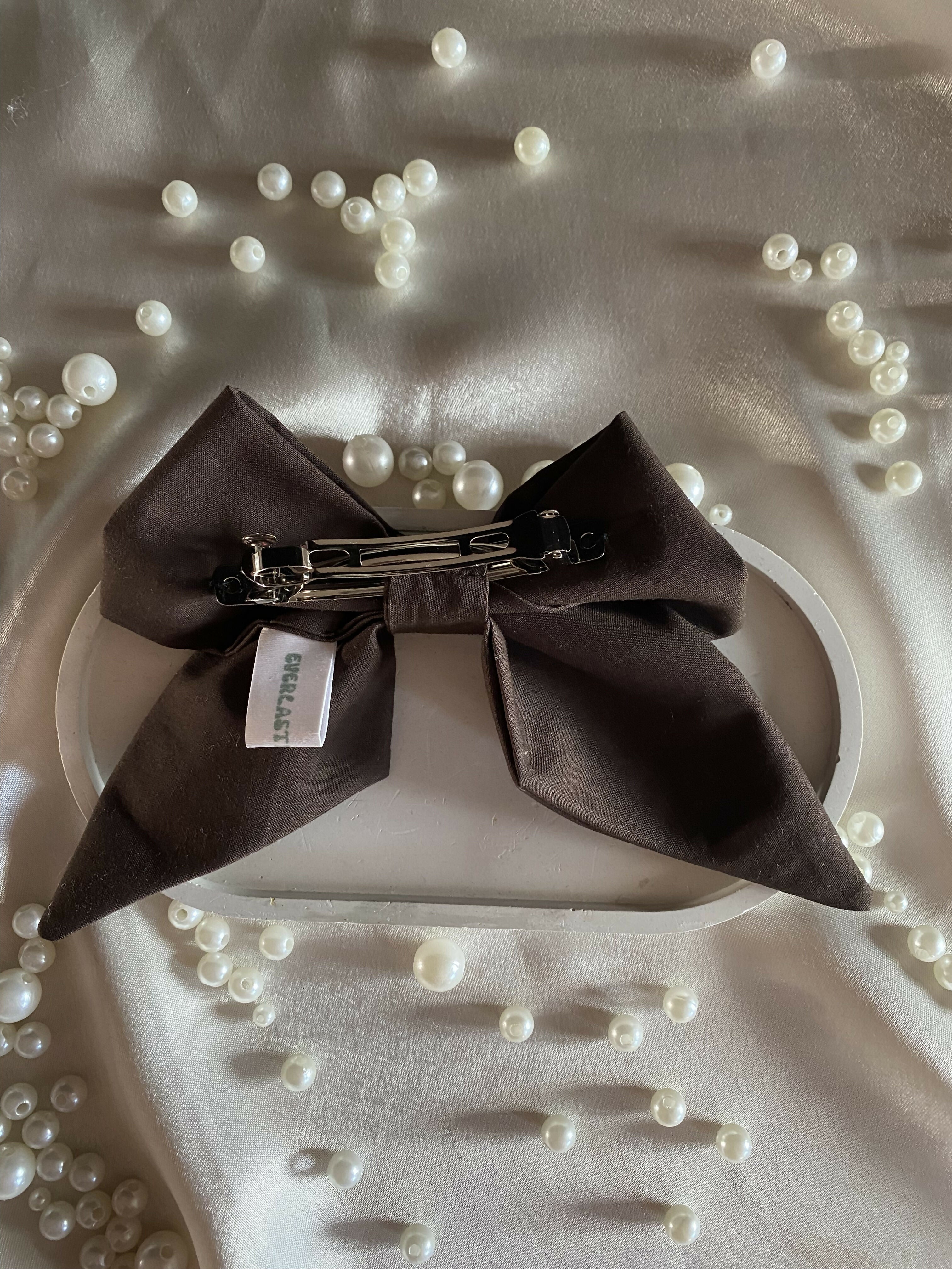 Everlasting Clothe barrette noeud Jean-Anastazia coton chocolat 1