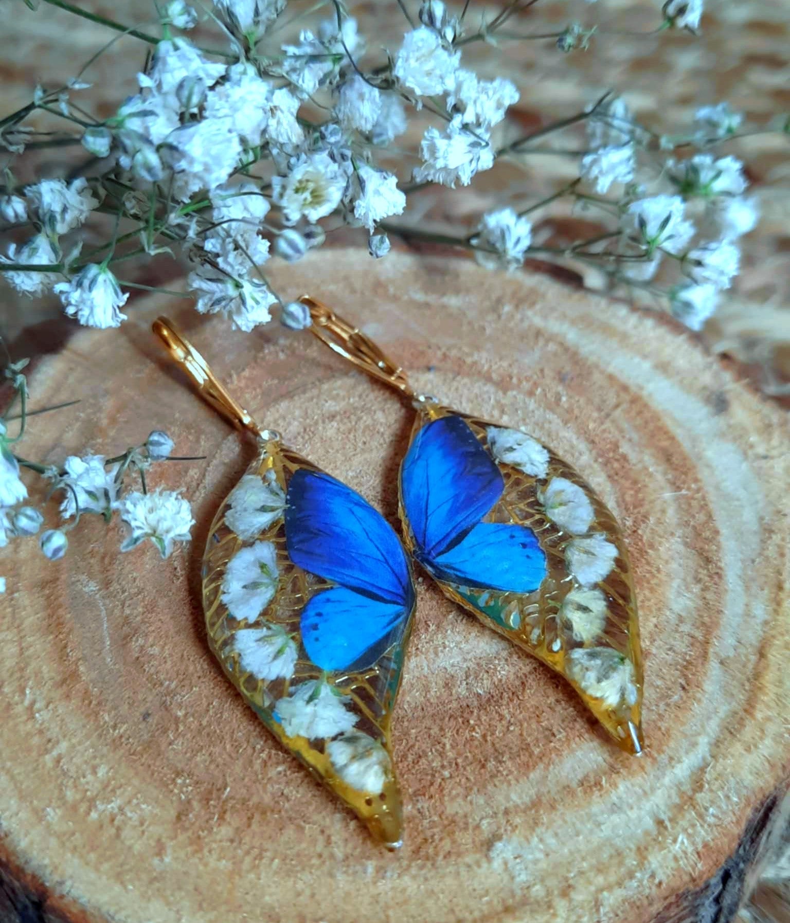 Boucles d'oreille, Gypsophiles