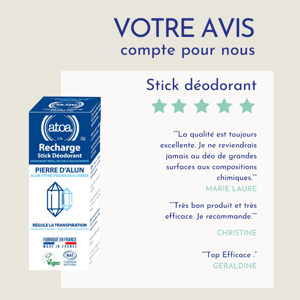 ATOA - Recharge Stick 100g certifié COSMOS NAT