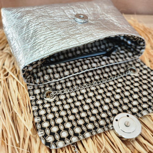 Sac Lys en Piñatex Argent métallisé (Petit modèle)