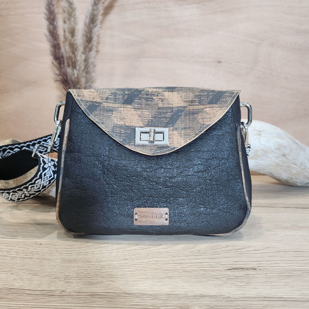 Sac Camélia en Piñatex, Apple Skin et Liège