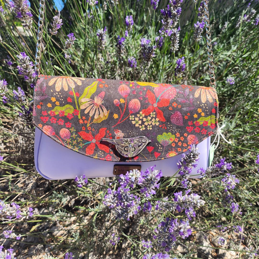 Sac Baguette Magnolia en AppleSkin avec Rabat en Liège