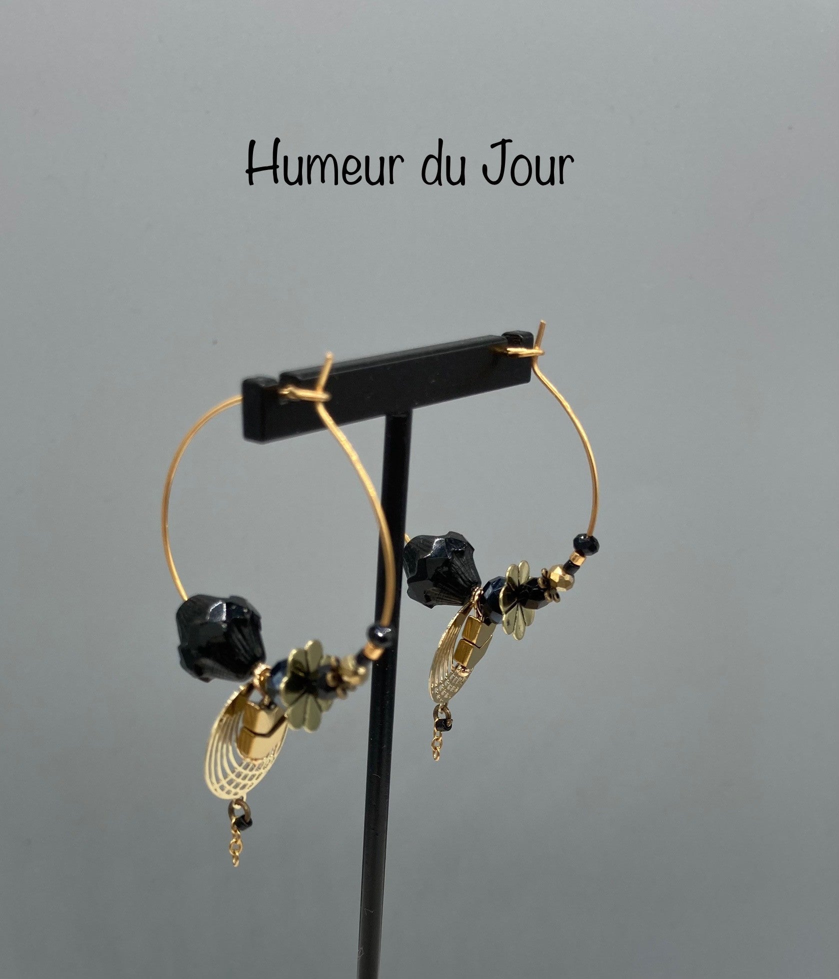 Créoles bohèmes art déco noires