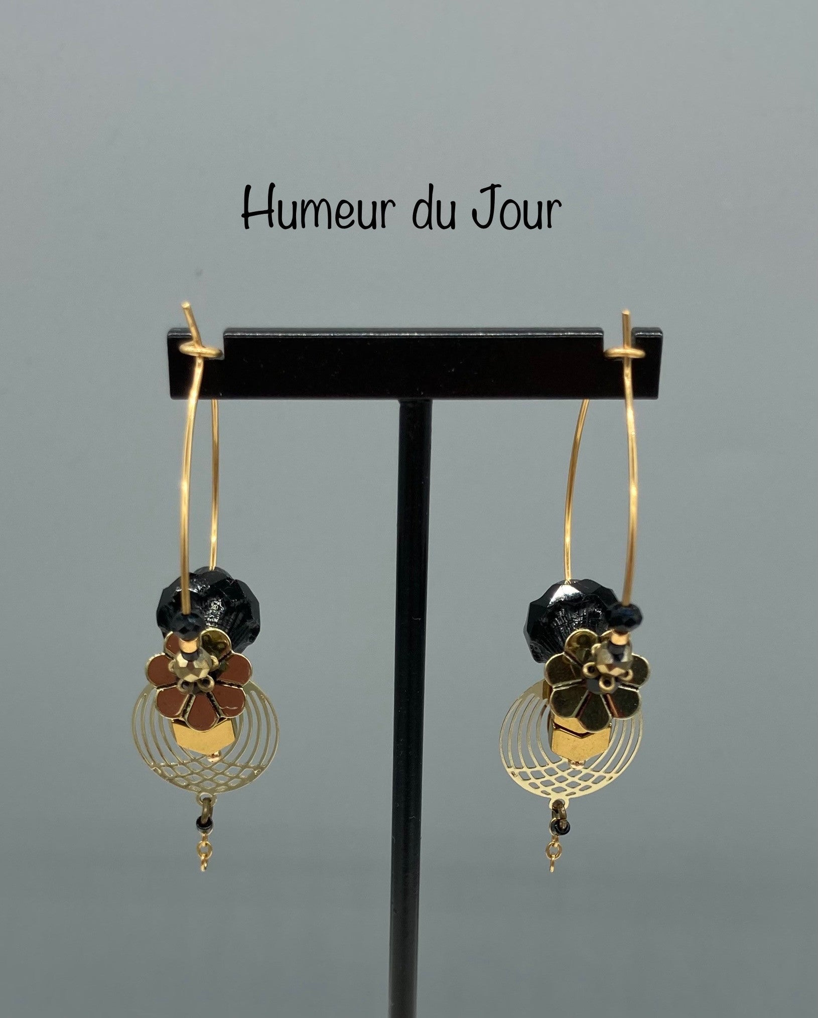 Créoles bohèmes art déco noires