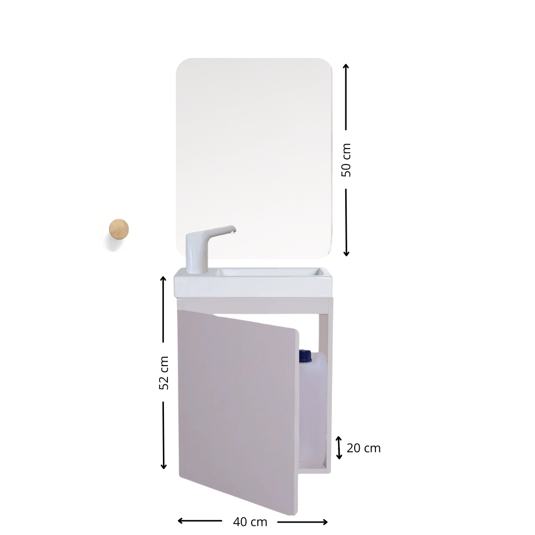 Ensemble lavabo Montessori avec son miroir et porte serviette - pour enfants de 18 mois à 8 ans - GRIS