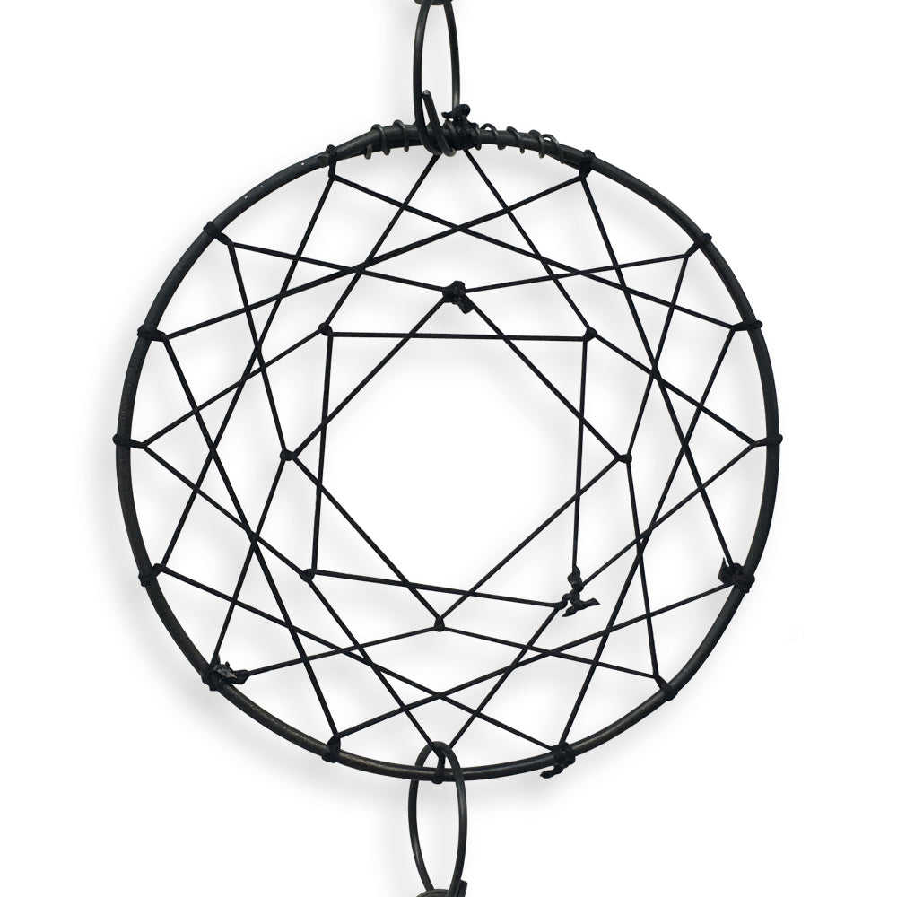 Attrape-rêves en fil de fer - Étoile - Bleu : Rêves - environ 28 x 65 cm - Bijoux de mur