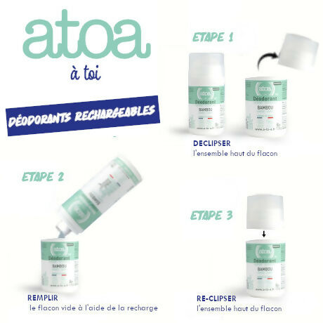 ATOA - RECHARGE Roll on déodorant Bambou - COSMOS ORGANIC