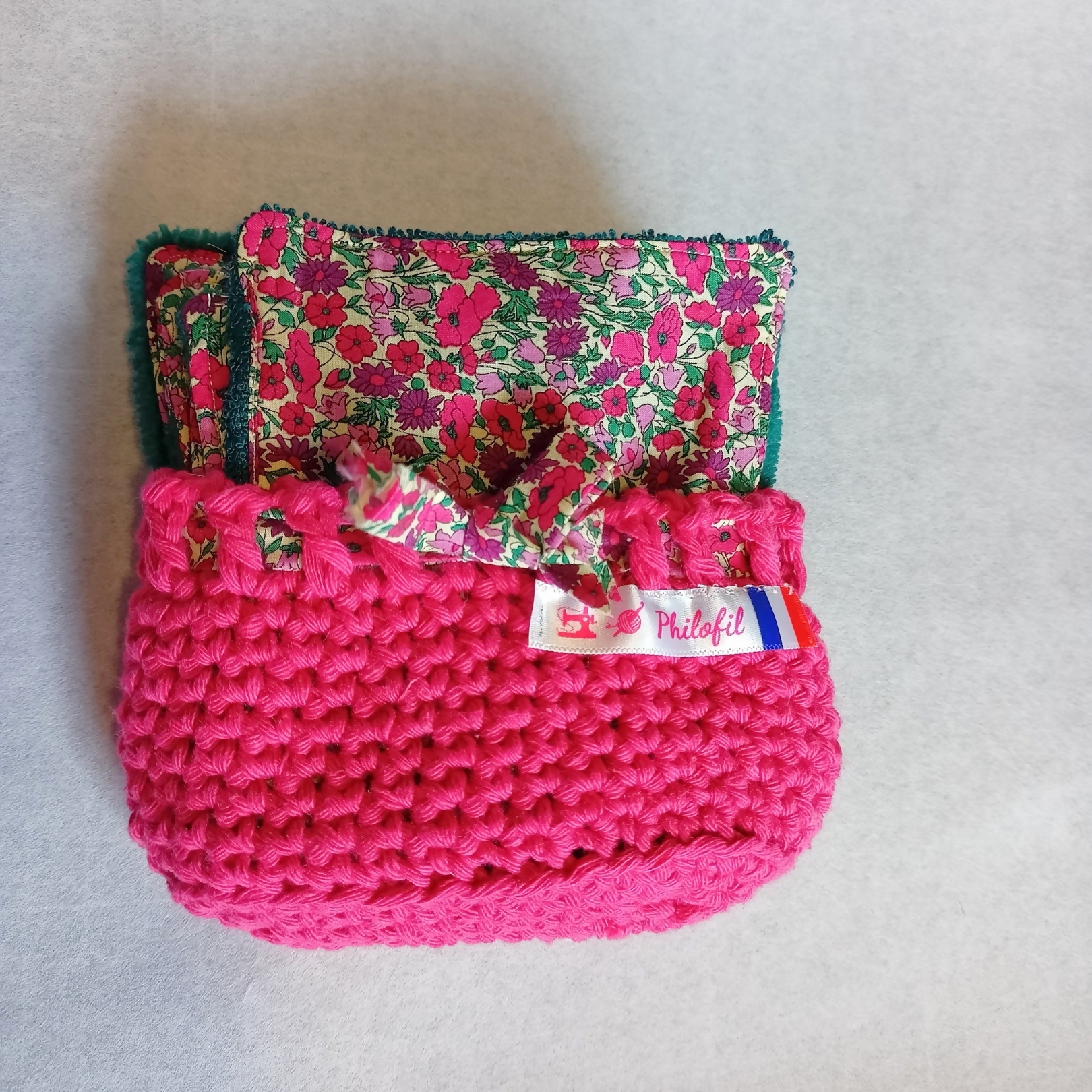 lots de 7 lingettes liberty motifs fleurs violettes