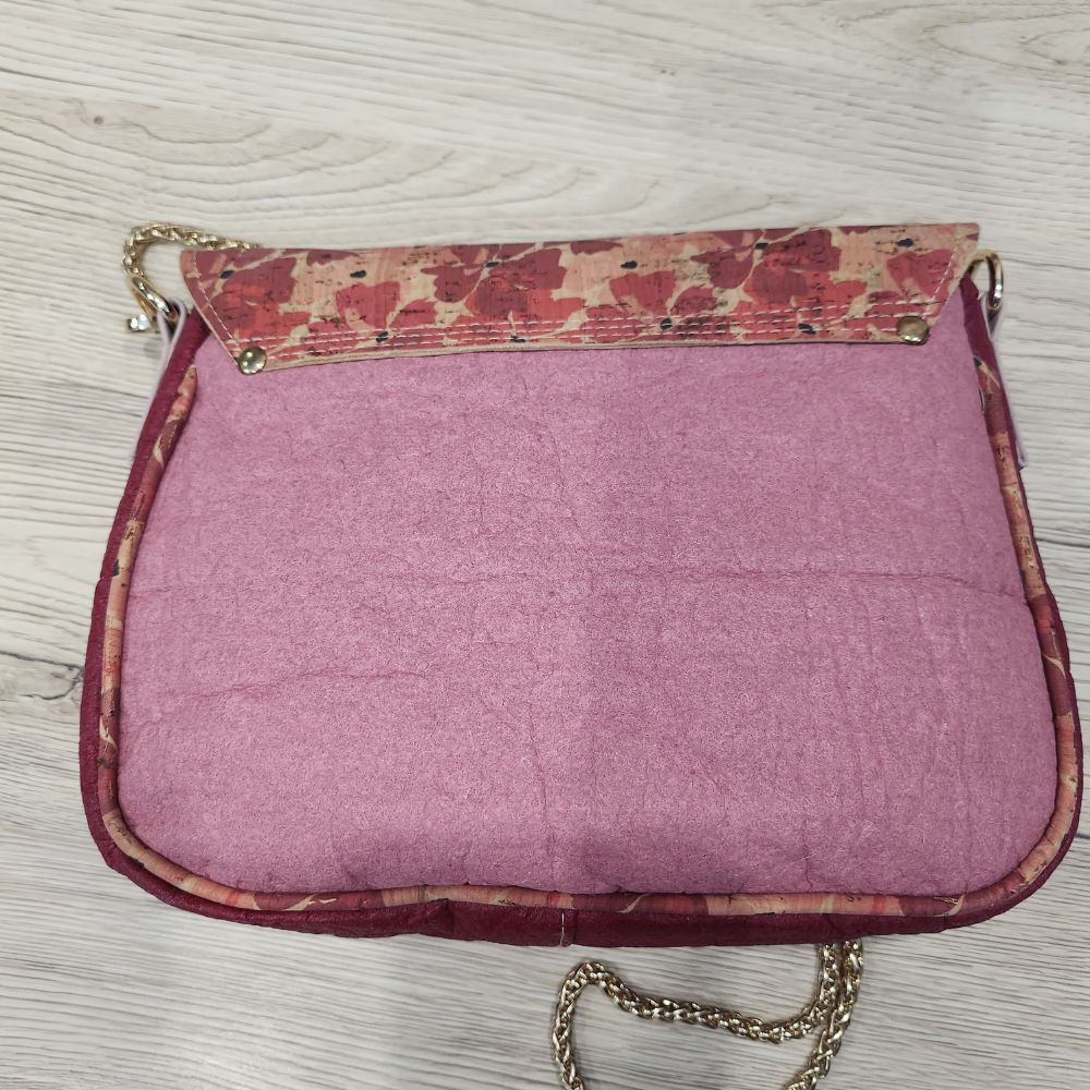 Sac Camélia en Piñatex Rose et Liège