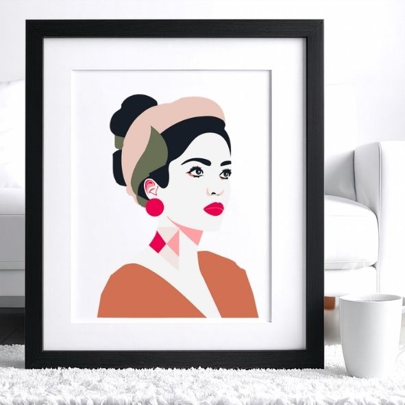 Kit créatif Lana – Portrait pop art contemporain en 4 pochoirs superposables