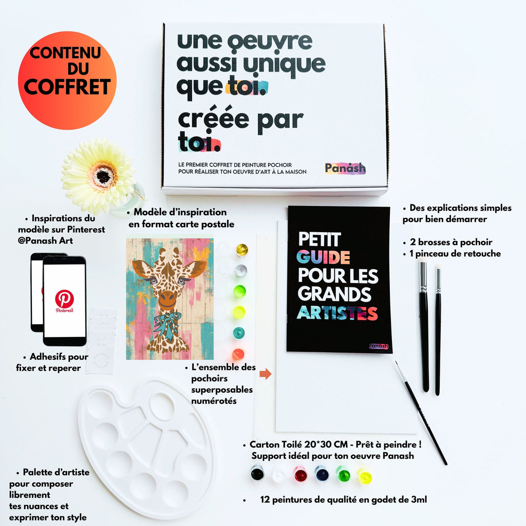 Coffret Créatif Pochoirs "Girafe" – Panash Art