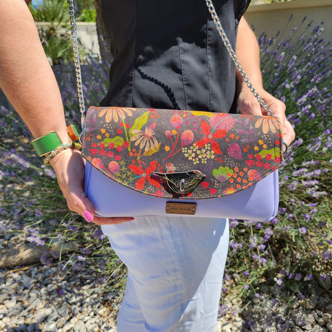 Sac Baguette Magnolia en AppleSkin avec Rabat en Liège