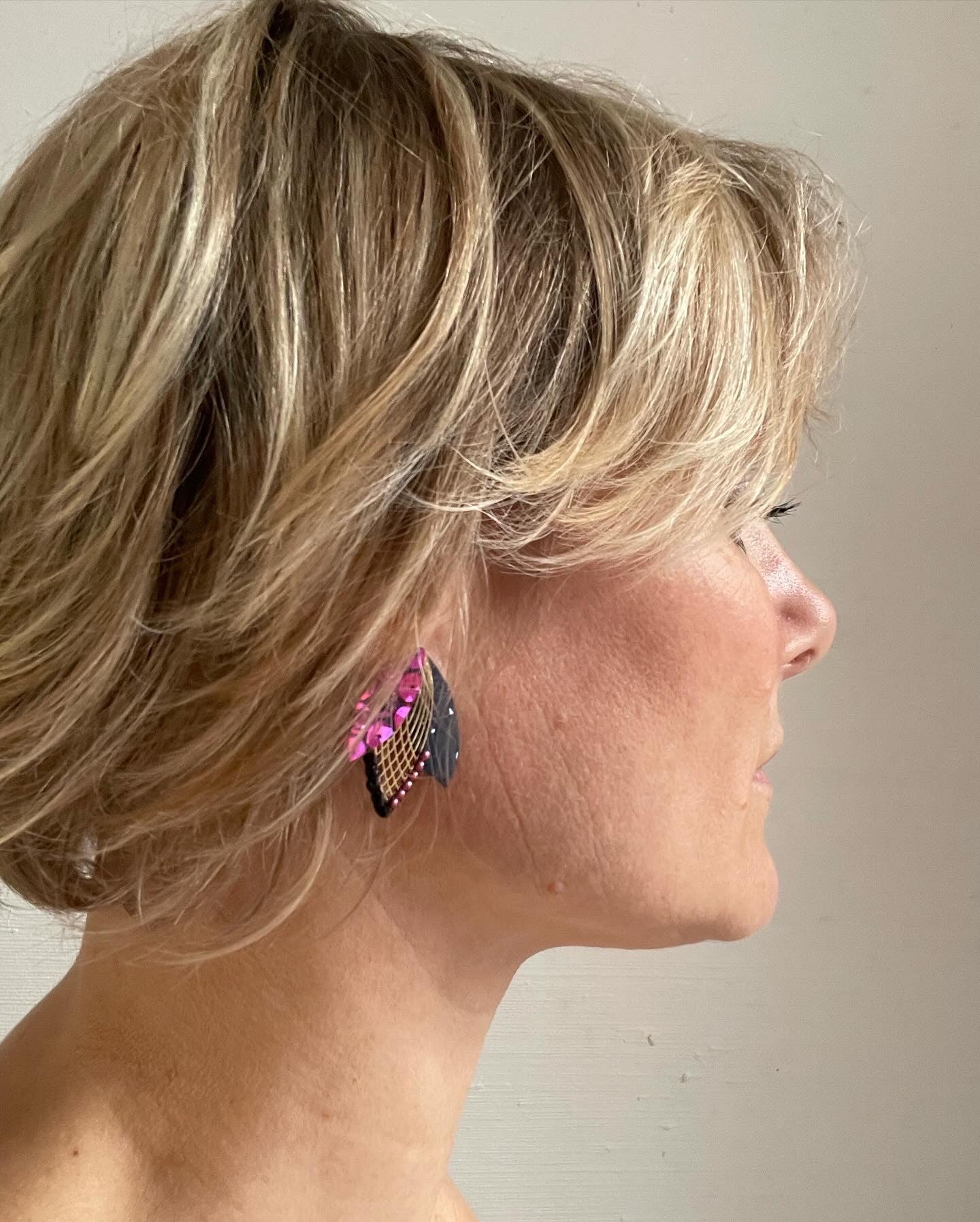 Boucles d'oreilles clou "Greta" rose