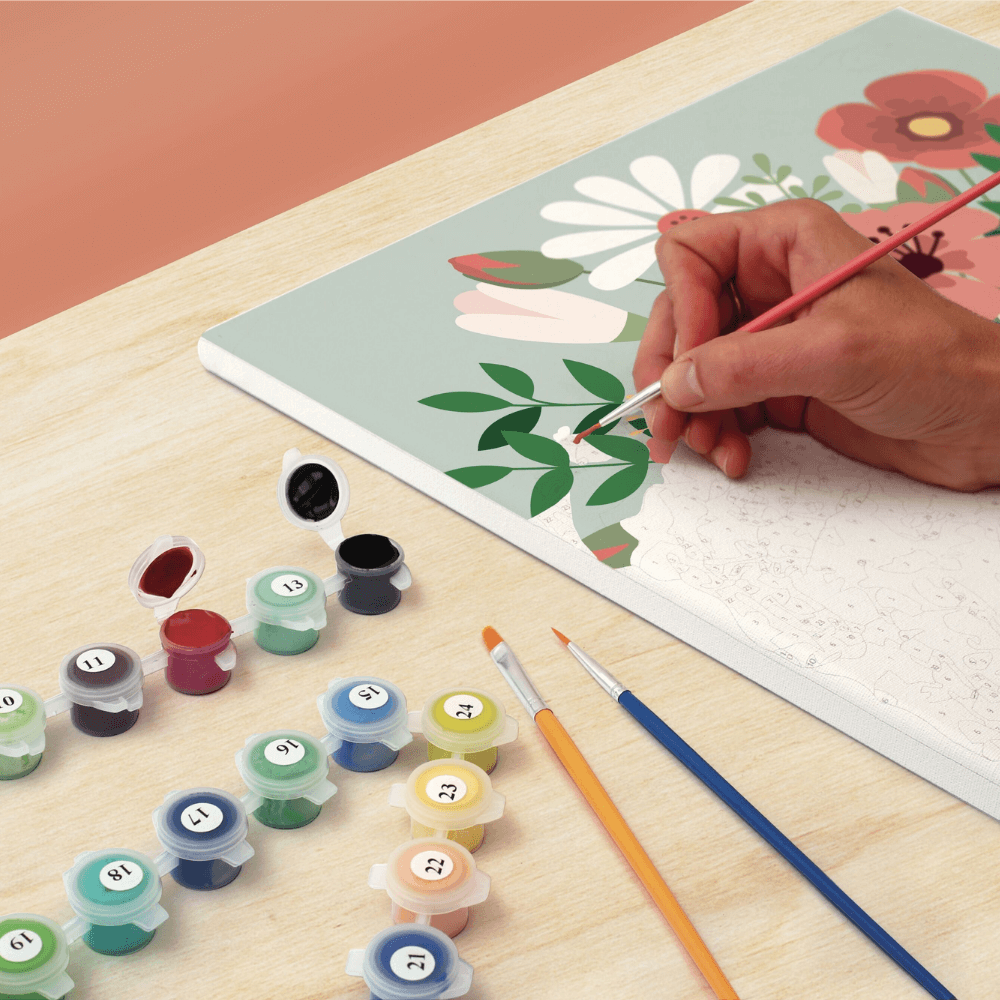 Paint by number kit flowered envelope