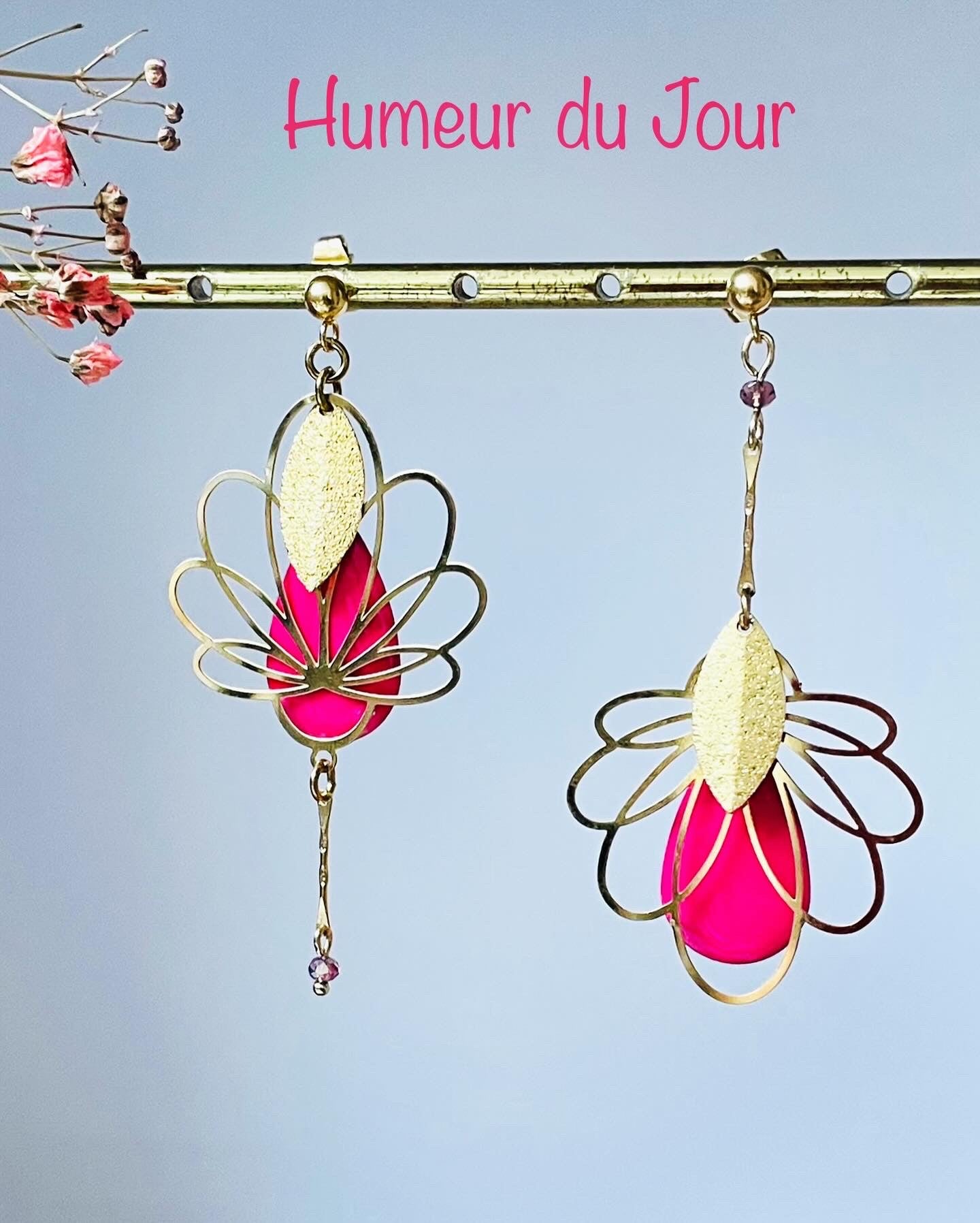 Boucles d'oreilles "Lotus" assymétriques