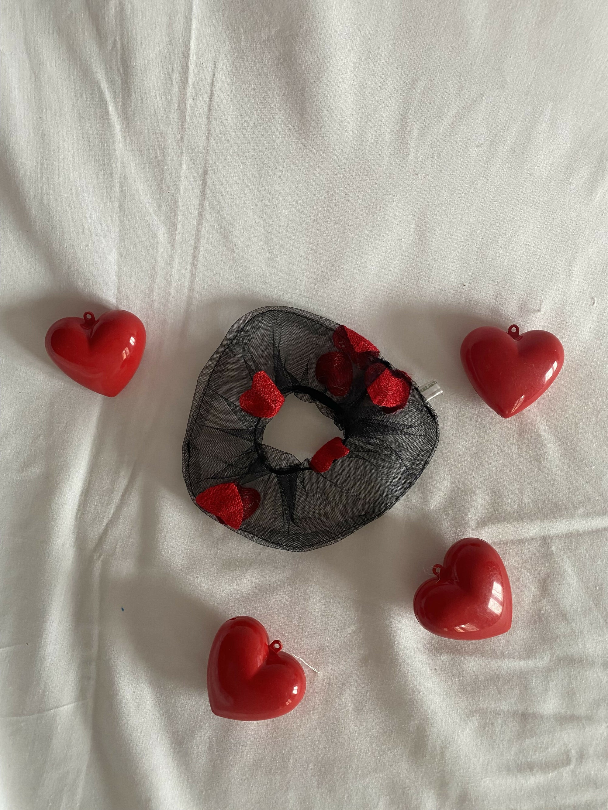 Jean-Jean Chouchou transparent noir coeur rouge