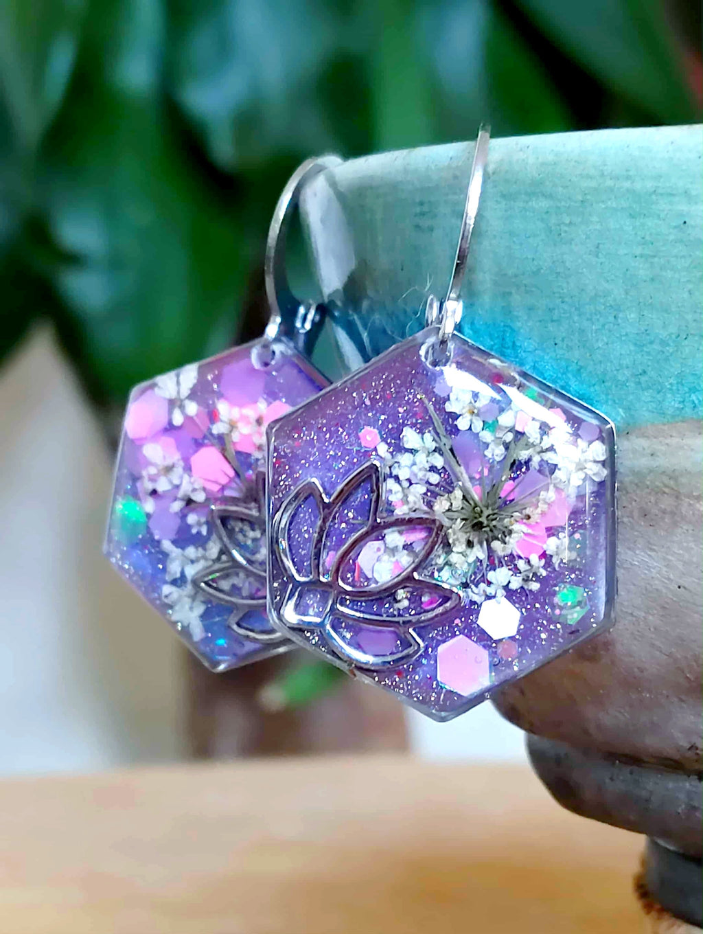 Boucles d'oreille Lotus Fleur de carotte