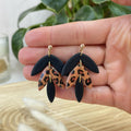 Triple leopard leaf earrings