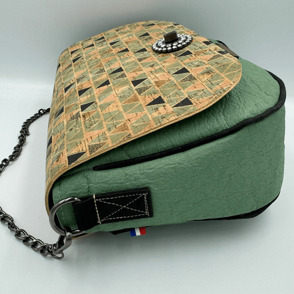 Sac Iris en Piñatex vert sauge et liège