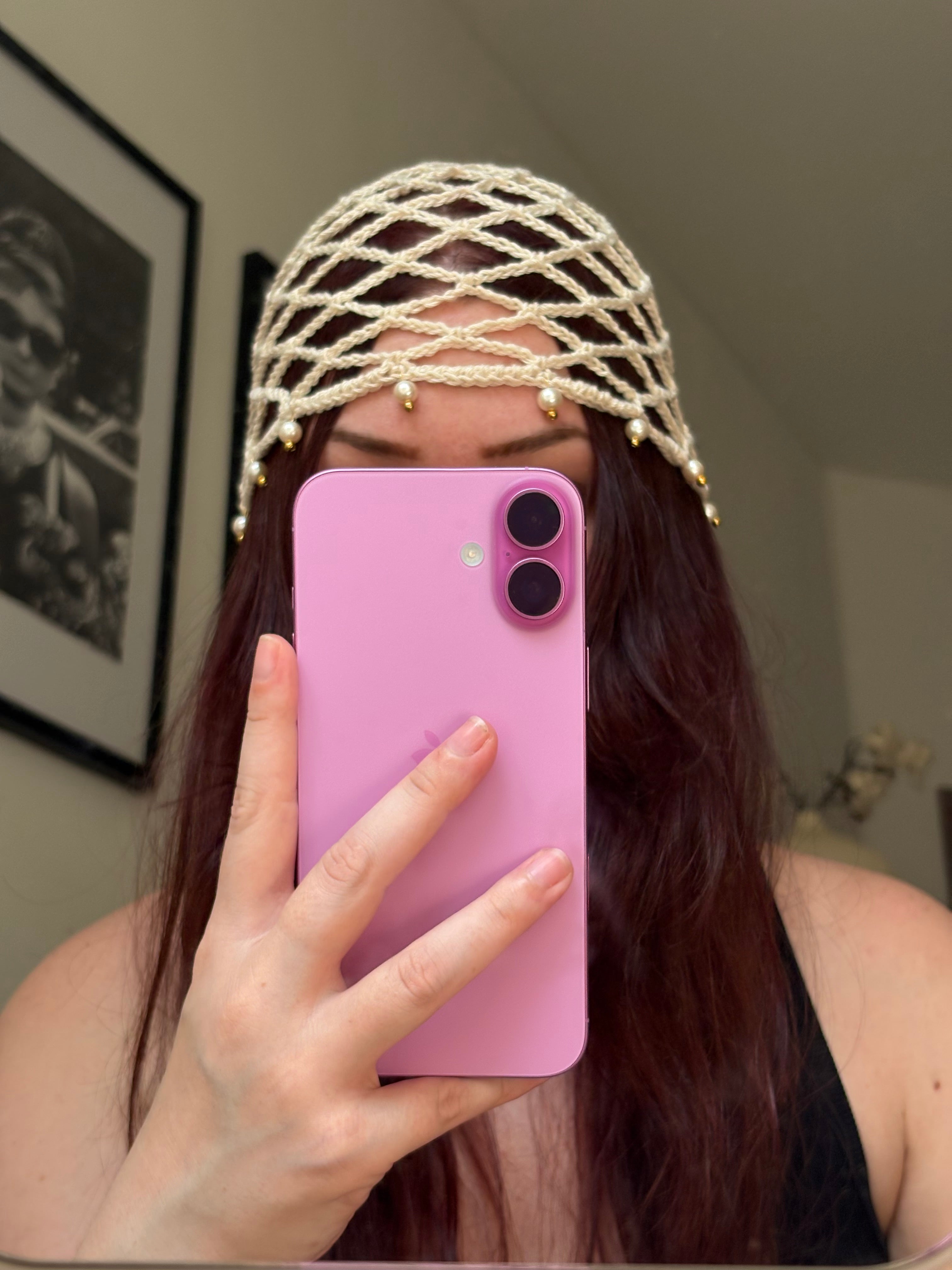 Mesh hat perlé