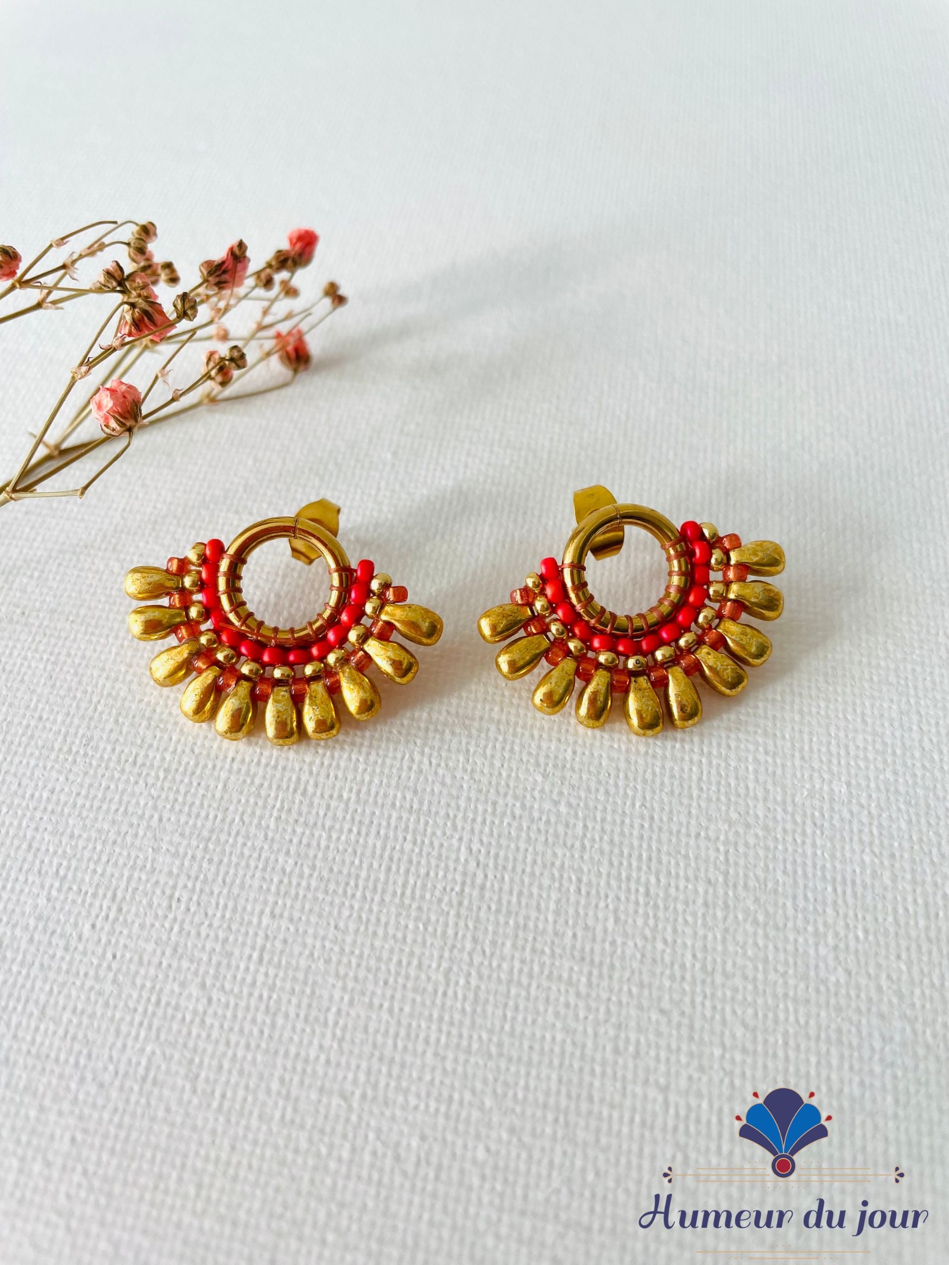 Clou "Soleil Inca" rouge