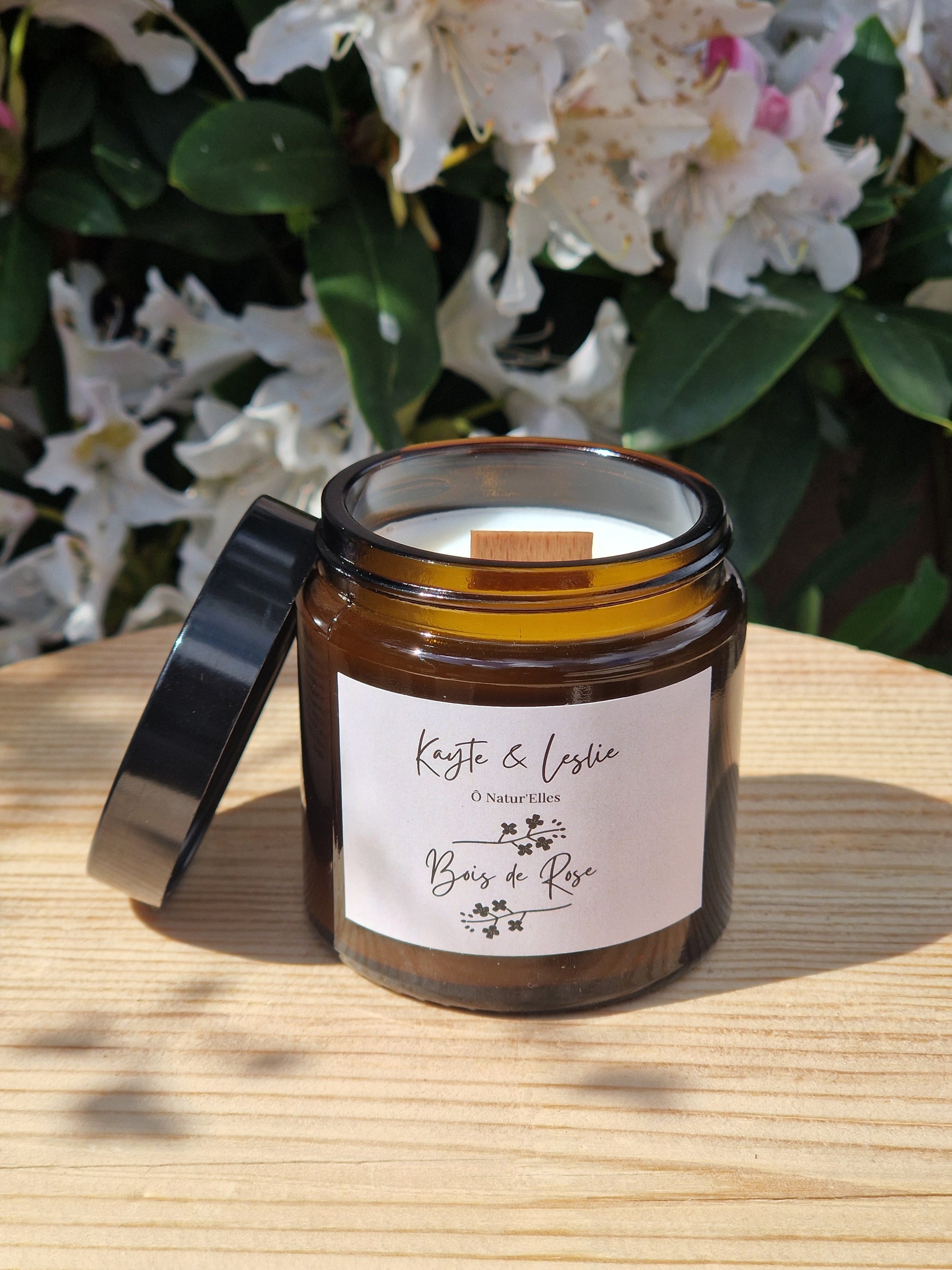 Bougie parfumée végétale "BOIS DE ROSE"