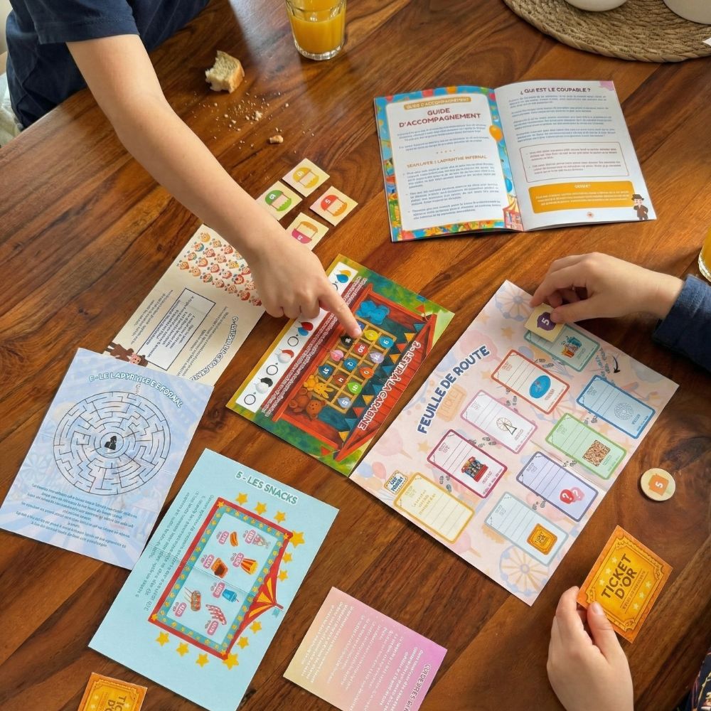 Jeu d'enquête enfant 9-11 ans - Ticket d'Or Fête Foraine - Coffret prêt à jouer | Explorador