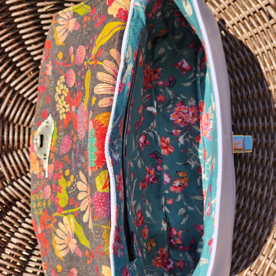 Sac Baguette Magnolia en AppleSkin avec Rabat en Liège