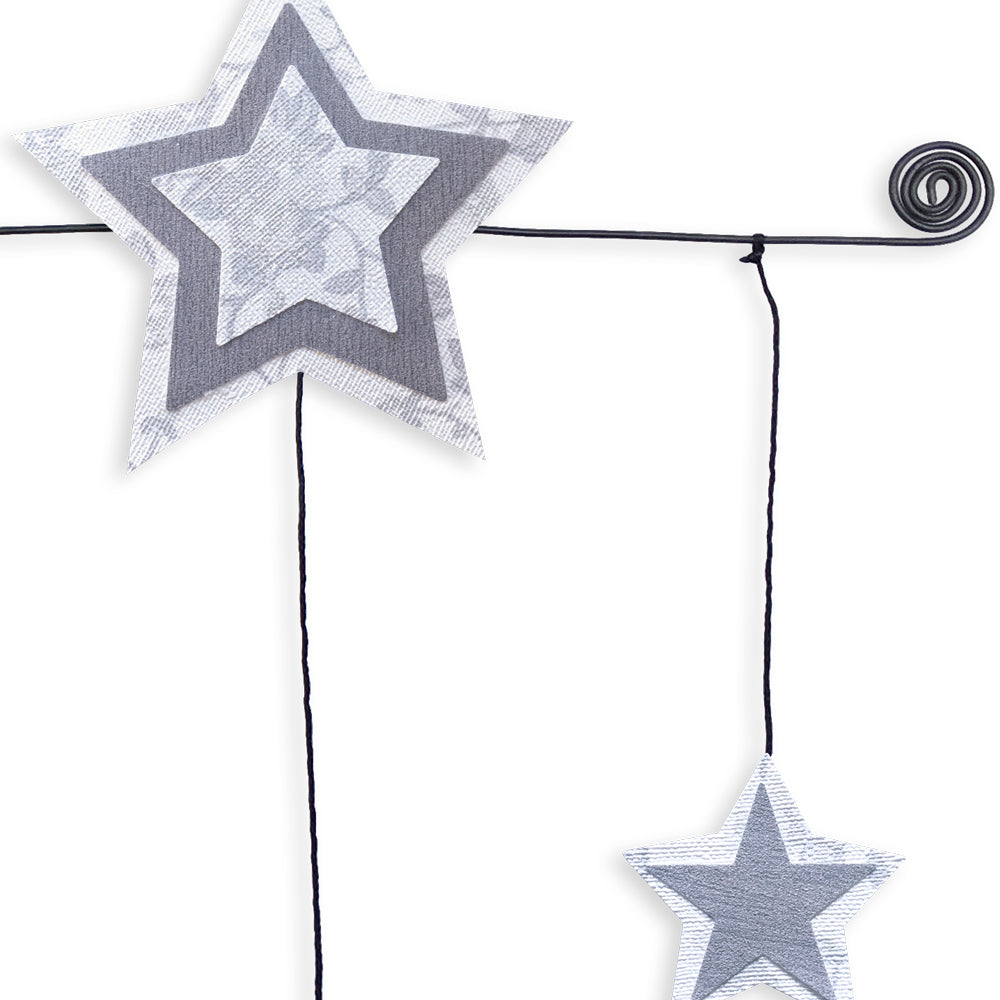 Citation colorée en fil de fer - Étoile - Blanc : La tête dans les étoiles - Bijoux de mur